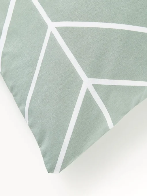 Mantas|Fundas Nórdicas>Westwing Collection Funda nórdica de algodón Mirja Verde salvia