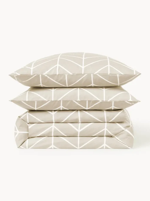 Mantas|Fundas Nórdicas>Westwing Collection Funda nórdica de algodón Mirja Beige claro