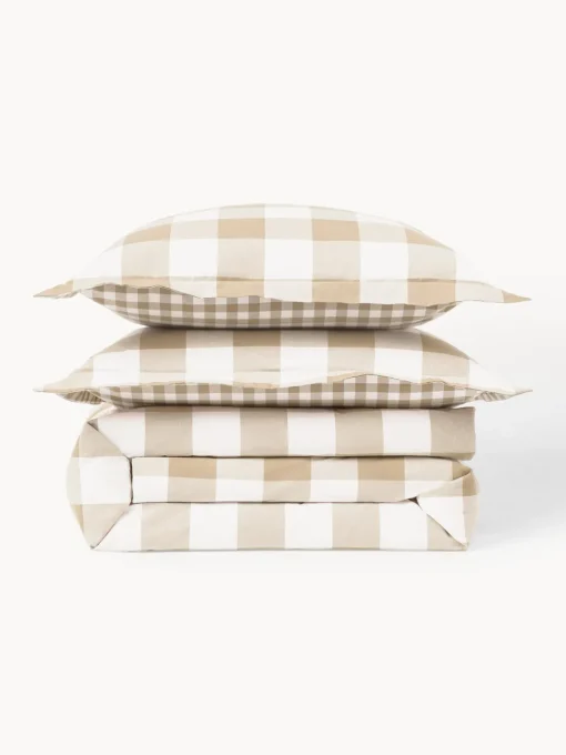 Fundas Nórdicas|Mantas>Westwing Collection Funda nórdica de algodón Nels Tonos beige, blanco