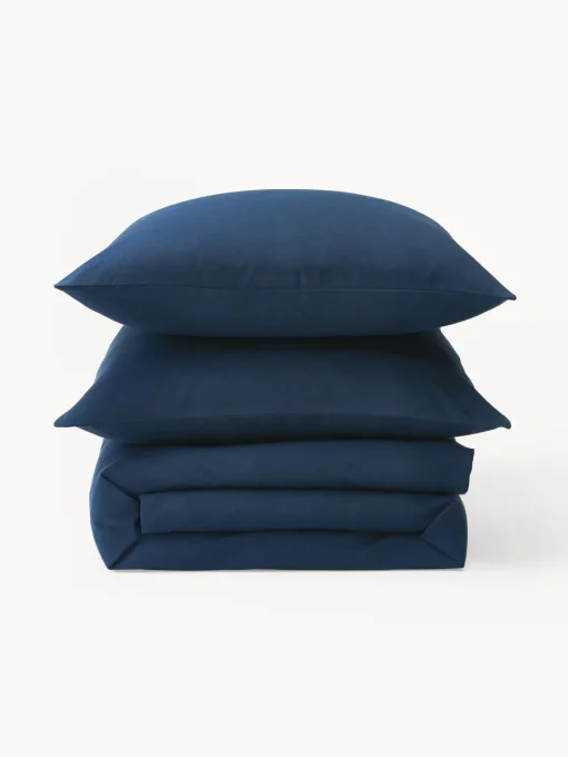 Mantas|Fundas Nórdicas>Westwing Collection Funda nórdica de franela Biba Azul oscuro