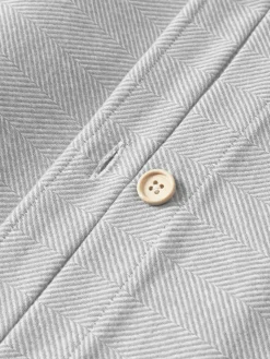 Fundas Nórdicas|Mantas></noscript>Westwing Collection Funda nórdica de franela con punto espiga Wanda Gris claro