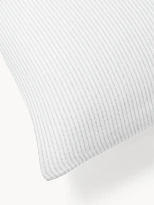 Fundas Nórdicas|Mantas>Westwing Collection Funda nórdica de franela con rayas finas Javon Gris claro
