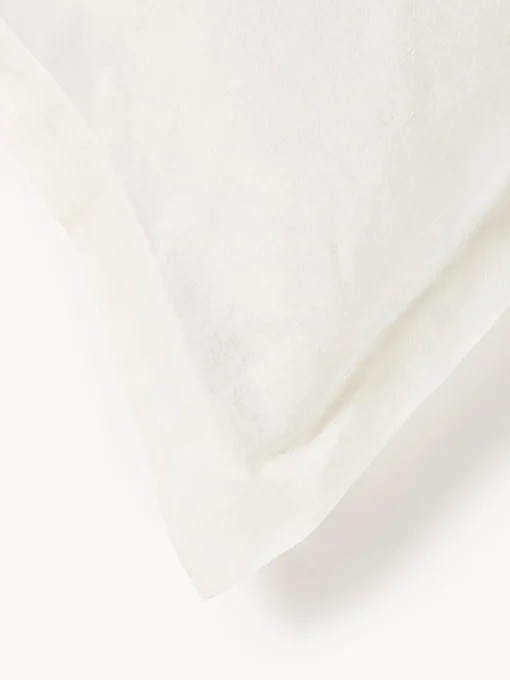 Fundas Nórdicas|Mantas>Westwing Collection Funda nórdica de lino con ribete Linna Blanco Off White