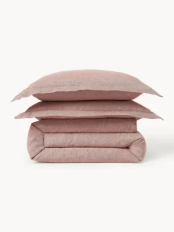 Fundas Nórdicas|Mantas></noscript>Westwing Collection Funda nórdica de lino con ribete Linna Rosa oscuro