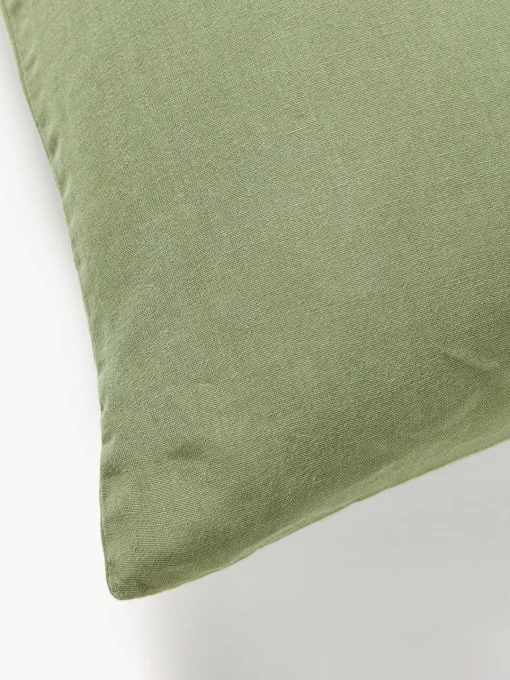 Mantas|Fundas Nórdicas>Westwing Collection Funda nórdica de lino lavado Airy Verde oliva