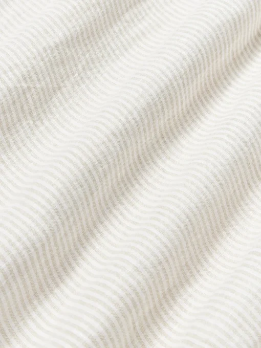 Mantas|Fundas Nórdicas>Westwing Collection Funda nórdica de lino lavado con rayas finas Rinna Beige claro, blanco