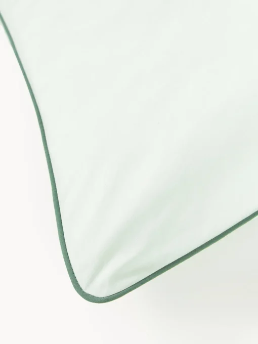 Fundas Nórdicas|Mantas>Westwing Collection Funda nórdica de percal con ribete Daria Verde salvia, verde