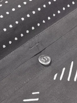 Mantas|Fundas Nórdicas></noscript>Westwing Collection Funda nórdica de percal con estampado boho Kohana Gris oscuro, blanco