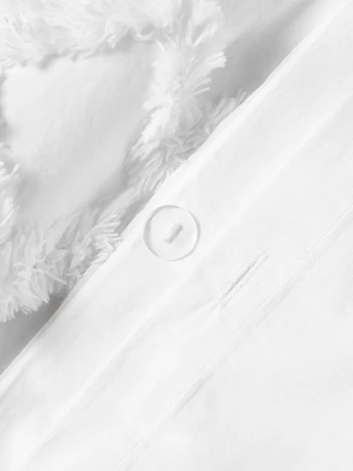 Mantas|Fundas Nórdicas>Westwing Collection Funda nórdica de percal con mechones Faith Blanco