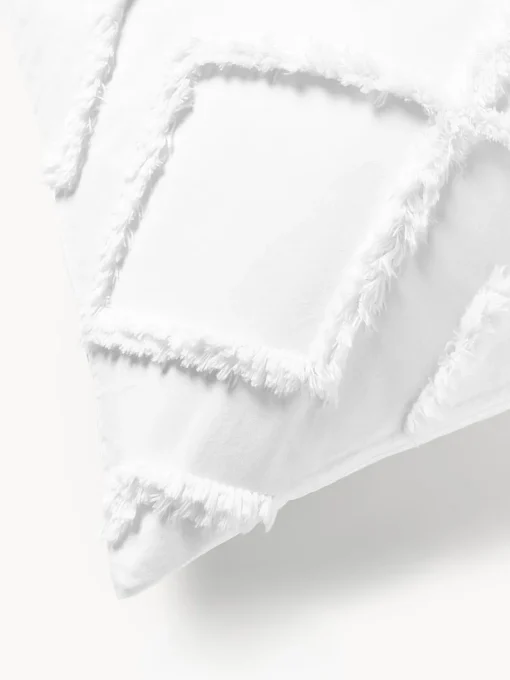 Mantas|Fundas Nórdicas>Westwing Collection Funda nórdica de percal con mechones Faith Blanco