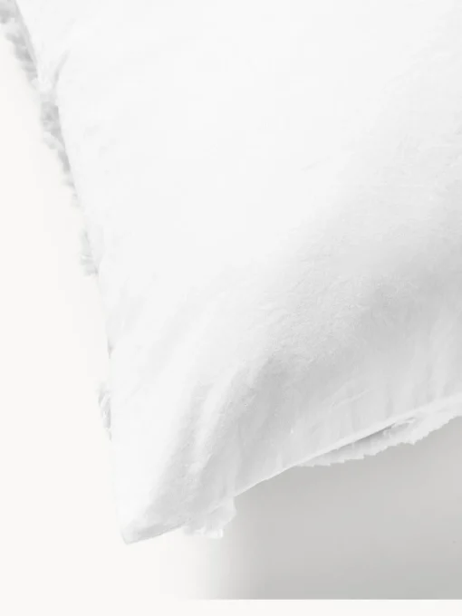 Mantas|Fundas Nórdicas>Westwing Collection Funda nórdica de percal con mechones Faith Blanco
