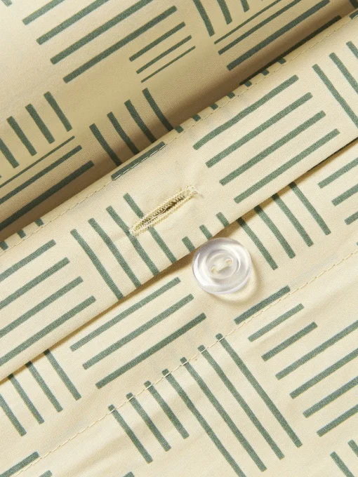 Fundas Nórdicas|Mantas>Westwing Collection Funda nórdica de percal estampado Inki Beige claro, verde