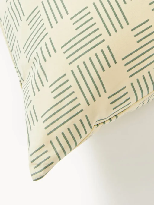 Fundas Nórdicas|Mantas>Westwing Collection Funda nórdica de percal estampado Inki Beige claro, verde