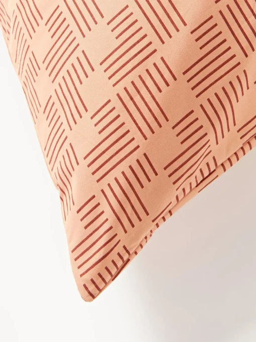 Fundas Nórdicas|Mantas>Westwing Collection Funda nórdica de percal estampado Inki Terracota, turrón