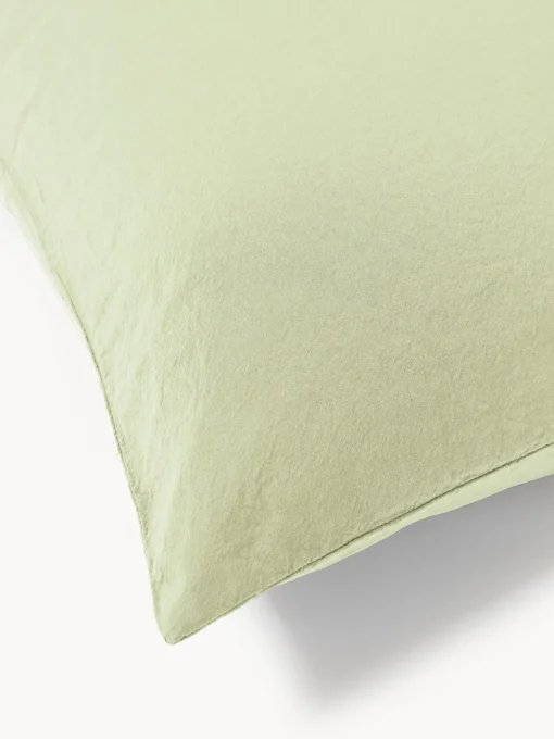 Mantas|Fundas Nórdicas>Westwing Collection Funda nórdica de percal lavado Leonie Verde claro