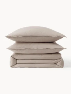 Mantas|Fundas Nórdicas></noscript>Westwing Collection Funda nórdica de percal lavado Debbie Taupe
