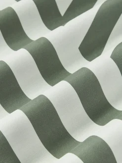 Mantas|Fundas Nórdicas></noscript>Westwing Collection Funda nórdica de satén a rayas con dobladillo Brendan Verde salvia, verde oscuro