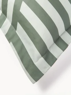 Mantas|Fundas Nórdicas></noscript>Westwing Collection Funda nórdica de satén a rayas con dobladillo Brendan Verde salvia, verde oscuro