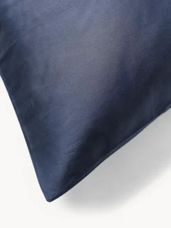 Mantas|Fundas Nórdicas></noscript>Westwing Collection Funda nórdica de satén Comfort Azul oscuro