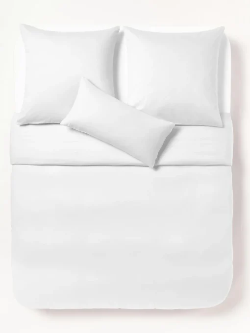 Mantas|Fundas Nórdicas>Westwing Collection Funda nórdica de satén Comfort Blanco