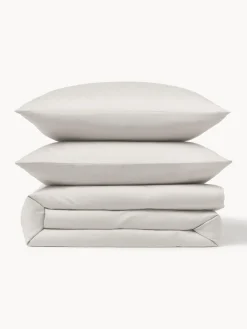 Mantas|Fundas Nórdicas></noscript>Westwing Collection Funda nórdica de satén Comfort Gris claro