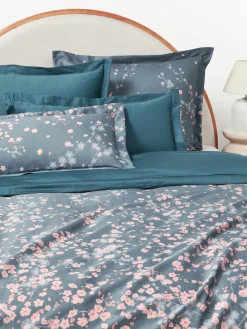 Sale Funda nórdica de satén con estampado floral Sakura Fundas Nórdicas|Fundas De Edredón