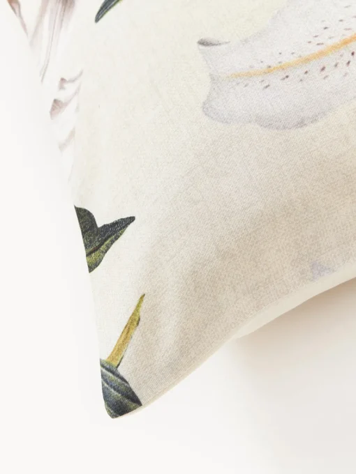 Mantas|Fundas Nórdicas>Westwing Collection Funda nórdica de satén con estampado floral Flori Beige claro, multicolor