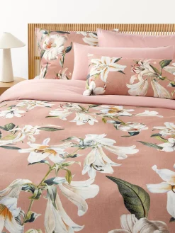 Online Funda nórdica de satén con estampado floral Flori Fundas Nórdicas|Mantas