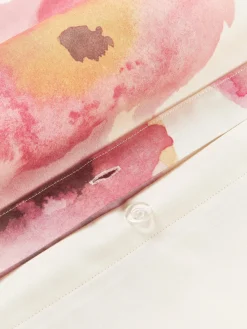 Mantas|Fundas Nórdicas></noscript>Westwing Collection Funda nórdica de satén de algodón con estampado floral Fiorella Blanco crema, multicolor