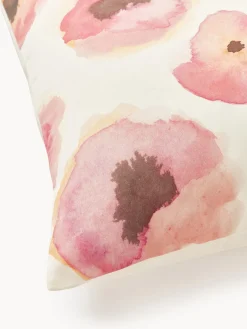 Mantas|Fundas Nórdicas></noscript>Westwing Collection Funda nórdica de satén de algodón con estampado floral Fiorella Blanco crema, multicolor