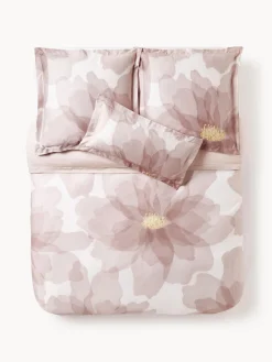 Fundas Nórdicas|Mantas>Westwing Collection Funda nórdica de satén de algodón Alyssa Tonos rosas