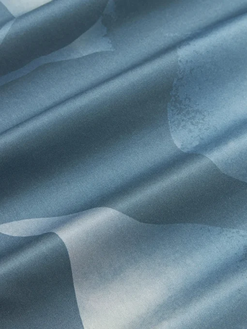 Fundas Nórdicas|Mantas>Westwing Collection Funda nórdica de satén estampado Marino Tonos grises azulados