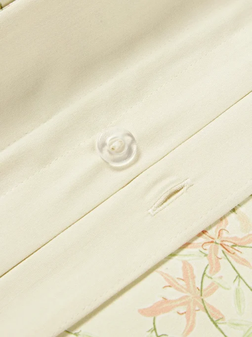 Fundas Nórdicas|Fundas De Edredón>Westwing Collection Funda nórdica de satén estampado Leticia Beige claro, melocotón, verde