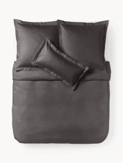 Mantas|Fundas Nórdicas></noscript>Westwing Collection Funda nórdica de satén Premium Gris oscuro