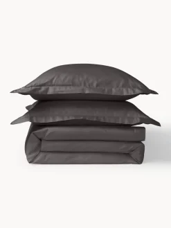 Mantas|Fundas Nórdicas></noscript>Westwing Collection Funda nórdica de satén Premium Gris oscuro