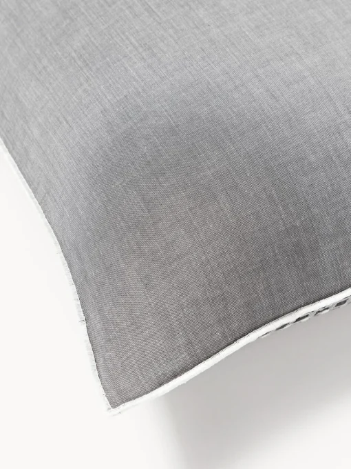 Fundas Nórdicas|Mantas>Westwing Collection Funda nórdica de seersucker con ribete Davey Gris oscuro, blanco