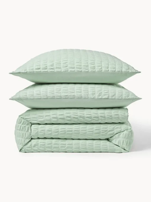 Fundas Nórdicas|Mantas>Westwing Collection Funda nórdica de sirsaca Esme Verde salvia