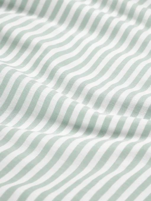 Mantas|Fundas Nórdicas>Westwing Collection Funda nórdica doble cara de algodón a rayas Lorena Verde salvia, blanco