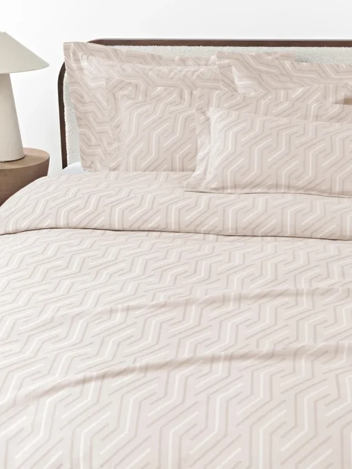 Fundas Nórdicas|Mantas>Westwing Collection Funda nórdica en tejido jacquard Aisha Beige claro, blanco