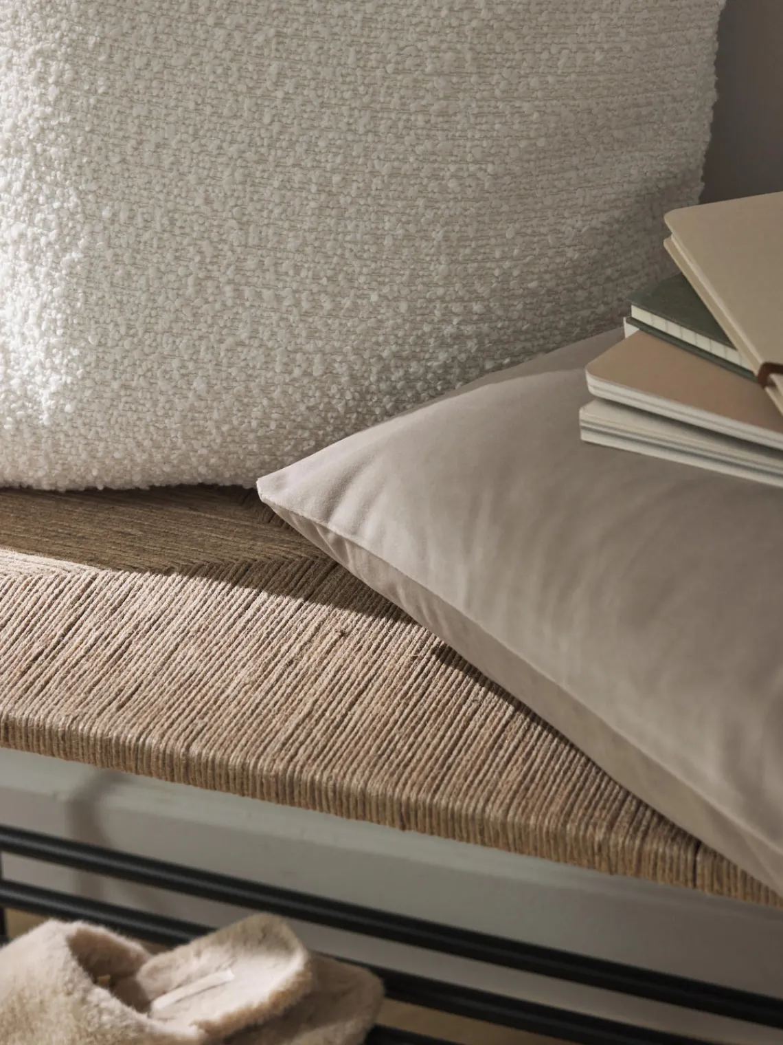 Mantas|Cojines Decorativos>Westwing Collection Fundas de cojín de terciopelo Rush, 2 uds. Beige claro