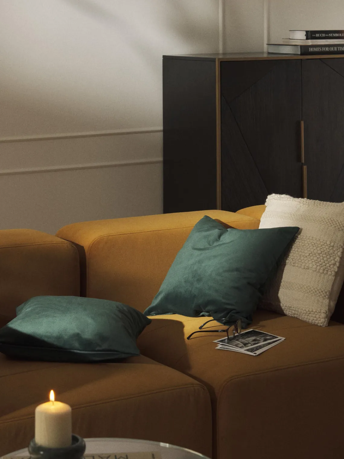 Mantas|Cojines Decorativos>Westwing Collection Fundas de cojín de terciopelo Rush, 2 uds. Verde oscuro