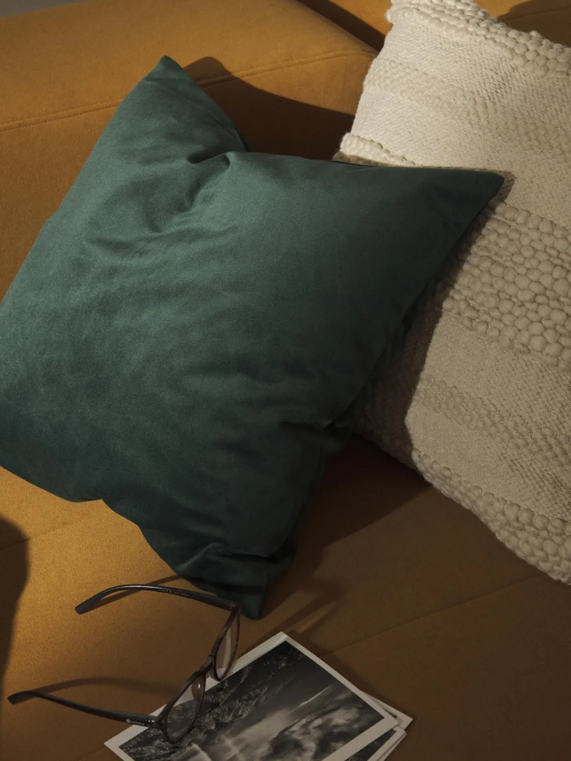 Mantas|Cojines Decorativos>Westwing Collection Fundas de cojín de terciopelo Rush, 2 uds. Verde oscuro