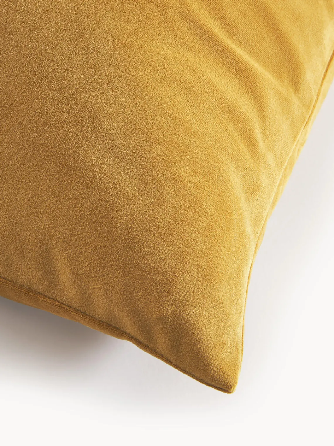 Mantas|Cojines Decorativos>Westwing Collection Fundas de cojín de terciopelo Rush, 2 uds. Amarillo mostaza