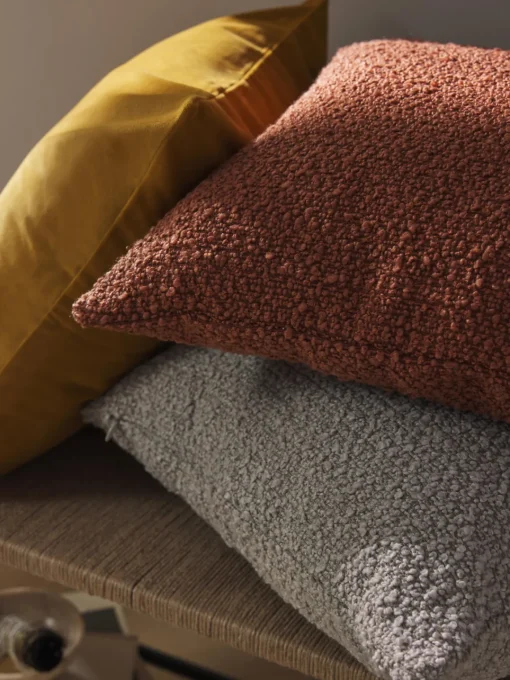 Mantas|Cojines Decorativos>Westwing Collection Fundas de cojín en tejido bouclé Bellamie, 2 uds. Bouclé greige