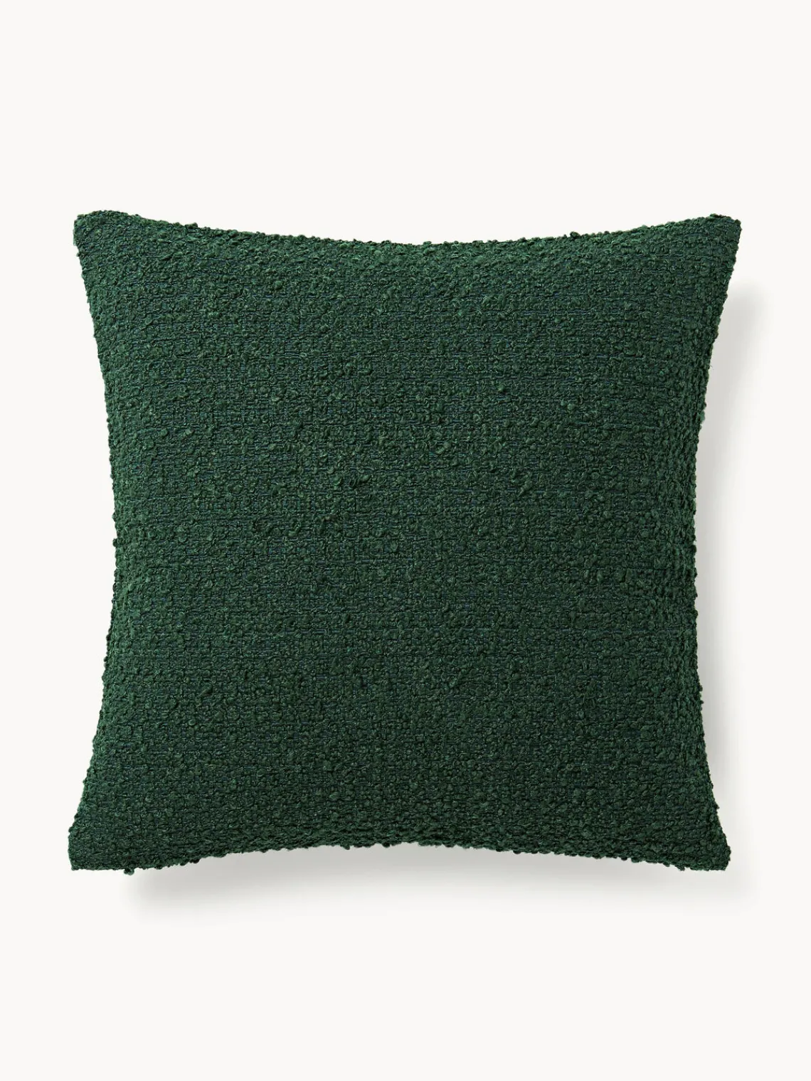 Mantas|Cojines Decorativos>Westwing Collection Fundas de cojín en tejido bouclé Bellamie, 2 uds. Bouclé verde oscuro