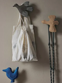 New Gancho de pared de madera de álamo artesanal Lola Bird Niños Decoración Infantil|Colgadores Y Estantes De Pared