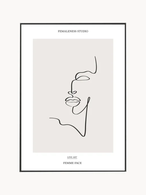 Cuadros Y Láminas Decorativas|Jarrones>Incado Impresión digital enmarcada Femme Face