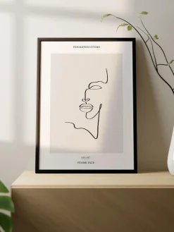 Cuadros Y Láminas Decorativas|Jarrones>Incado Impresión digital enmarcada Femme Face