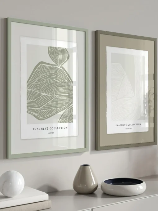 Cuadros Y Láminas Decorativas|Jarrones>Incado Impresión digital enmarcada artesanal Leaves