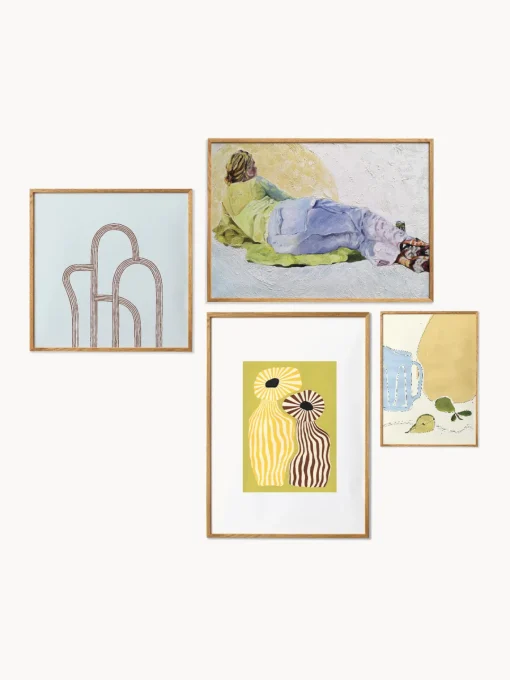 Hot Impresiones digitales Wall Art, 4 uds. Cuadros Y Láminas Decorativas|Jarrones